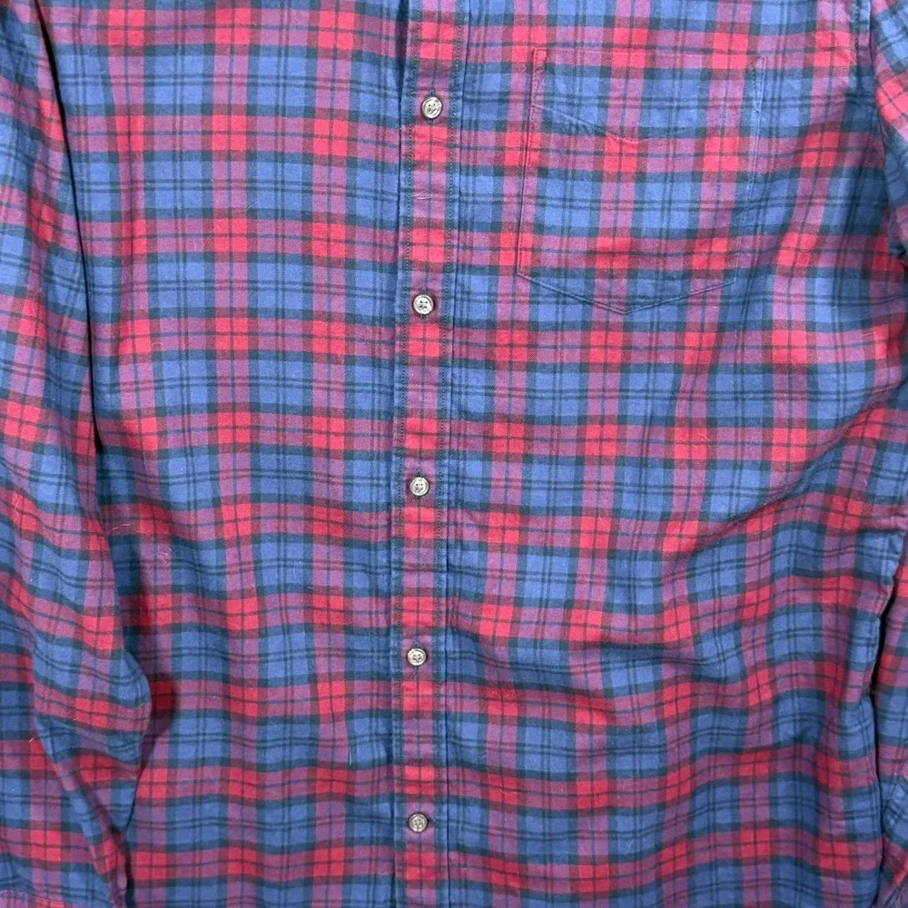 Banana Republic Mens XL Tall Untucked Slim Fit Ultra-Soft Flannel Plaid Shirt